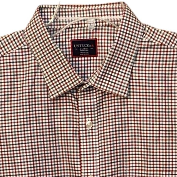 UNTUCKit Cotton Button Down Casual Dress Shirt Plaid Size XL - Picture 2 of 5